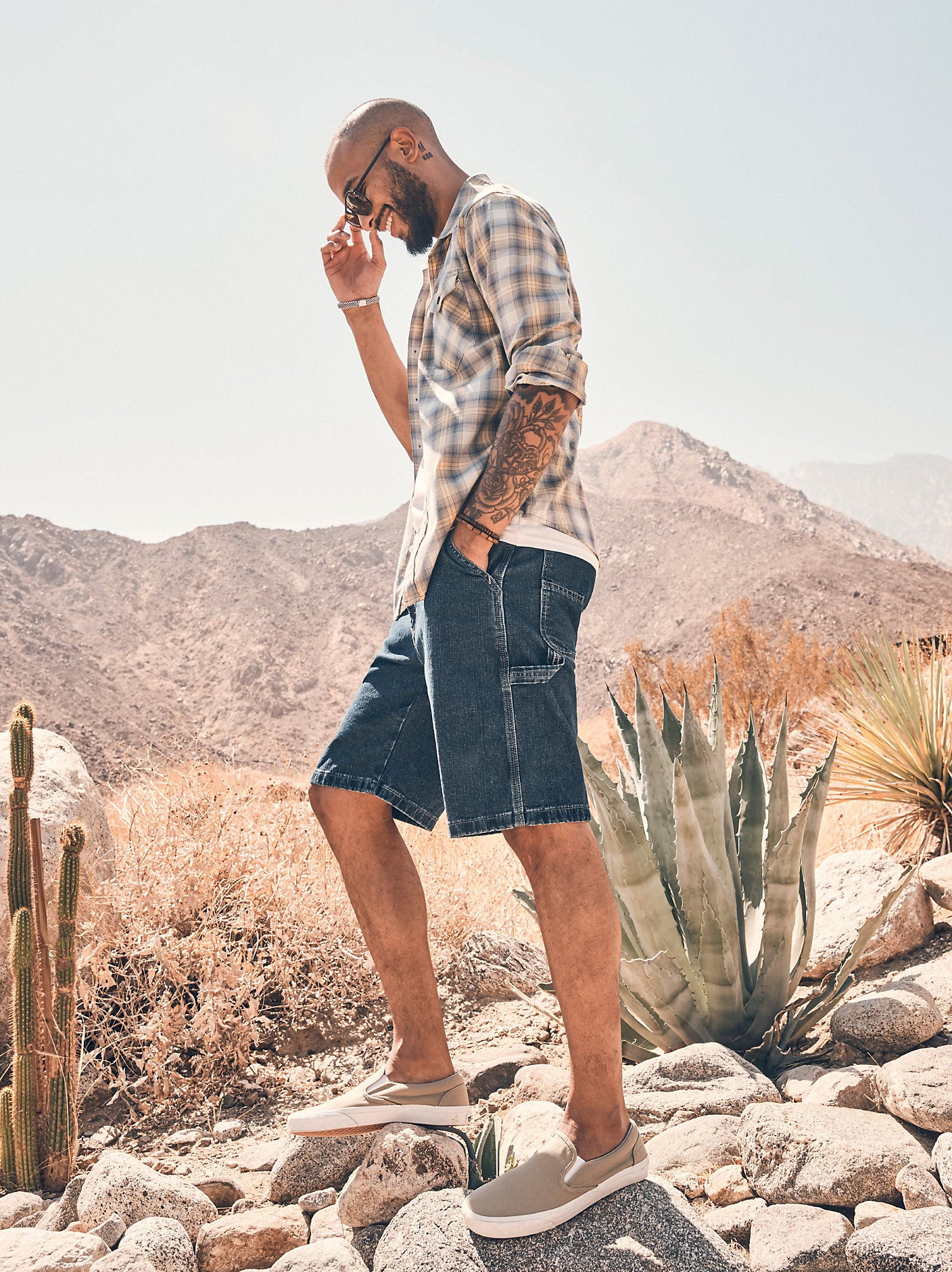 Dark Indigo - Men's Wrangler® Five Star Premium Carpenter Shorts