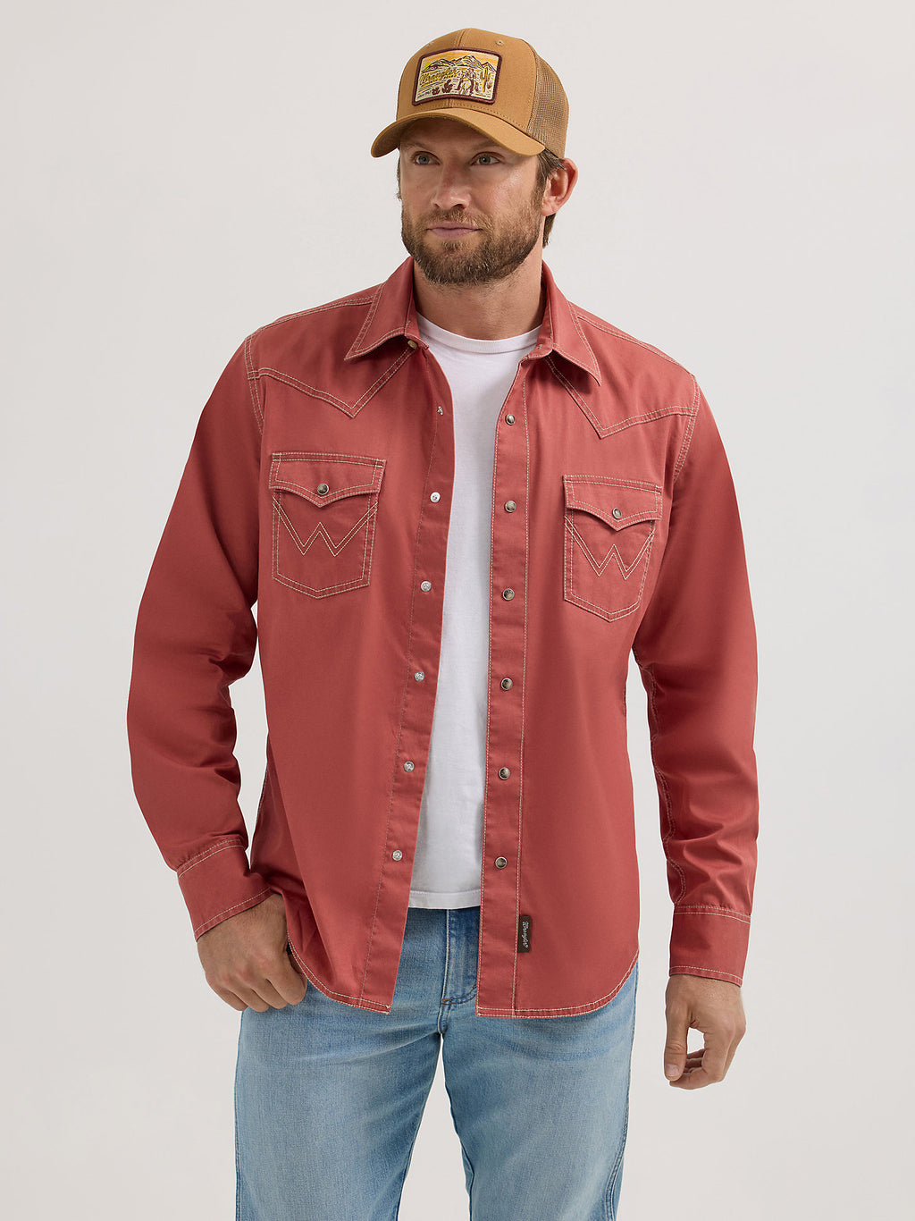Sunset - Men's Wrangler Retro Premium Western Snap Solid Shirt