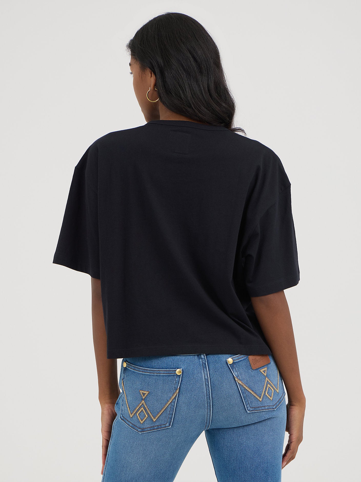 Black - Wrangler® x Yellow Rose by Kendra Scott Boxy Crop Tee