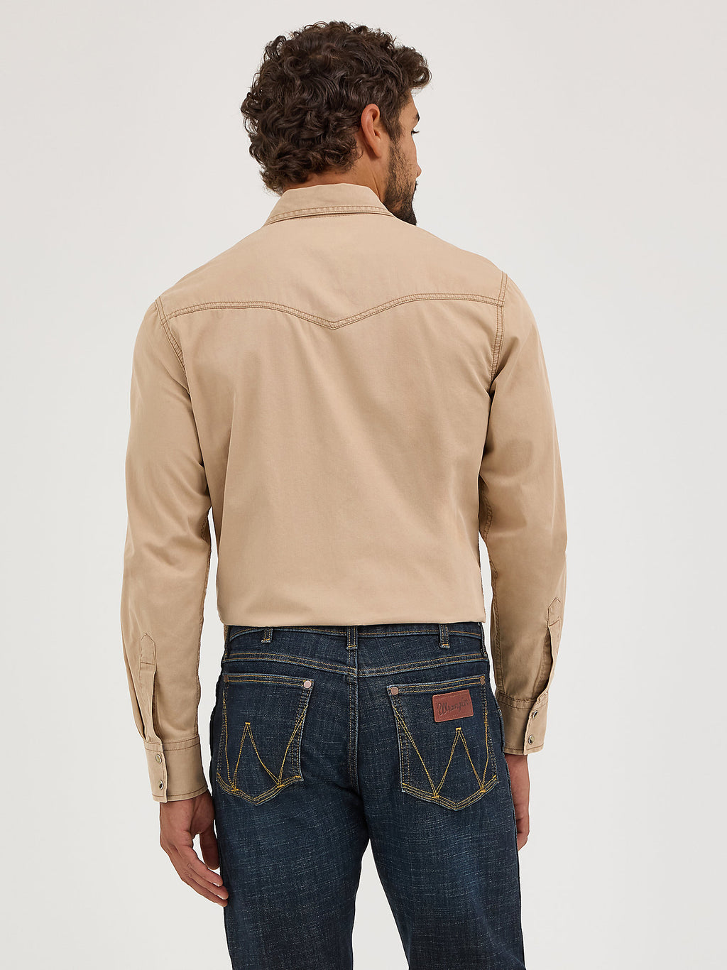 Tan - Men's Wrangler® Retro Premium Pigment Dyed Twill Western Snap Shirt
