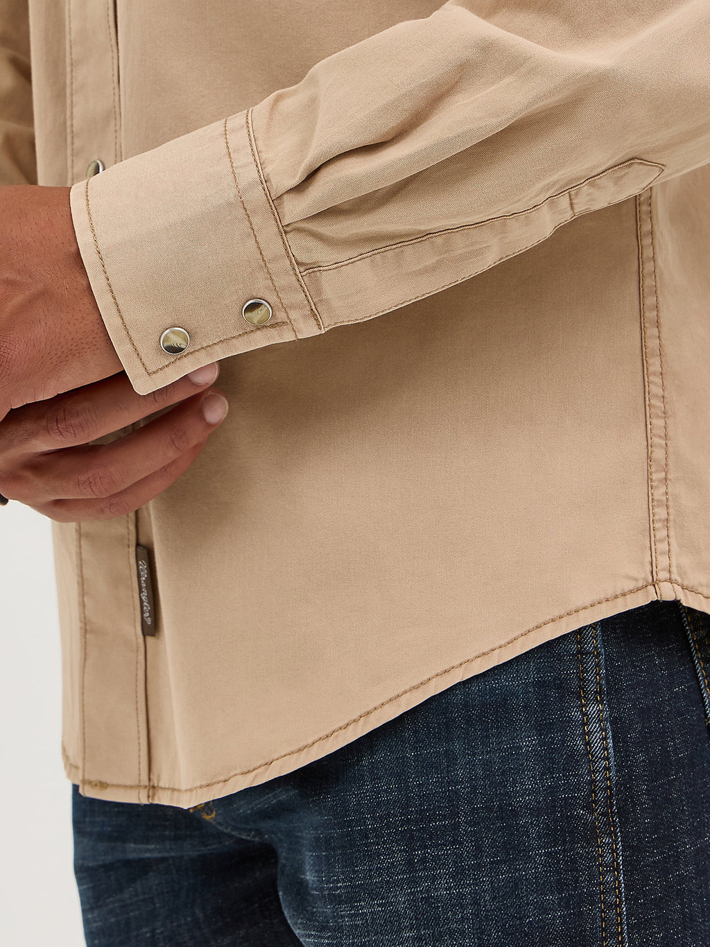 Tan - Men's Wrangler® Retro Premium Pigment Dyed Twill Western Snap Shirt